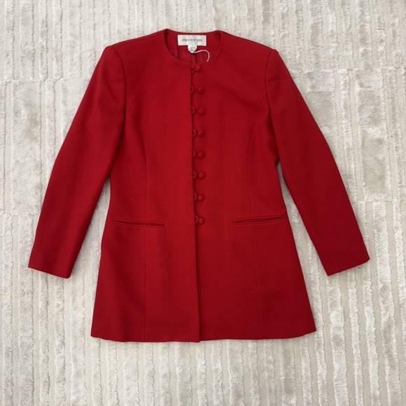 Vintage Jones New York Red Wool Blazer Size 4- Made in US - Picture 1 of 7